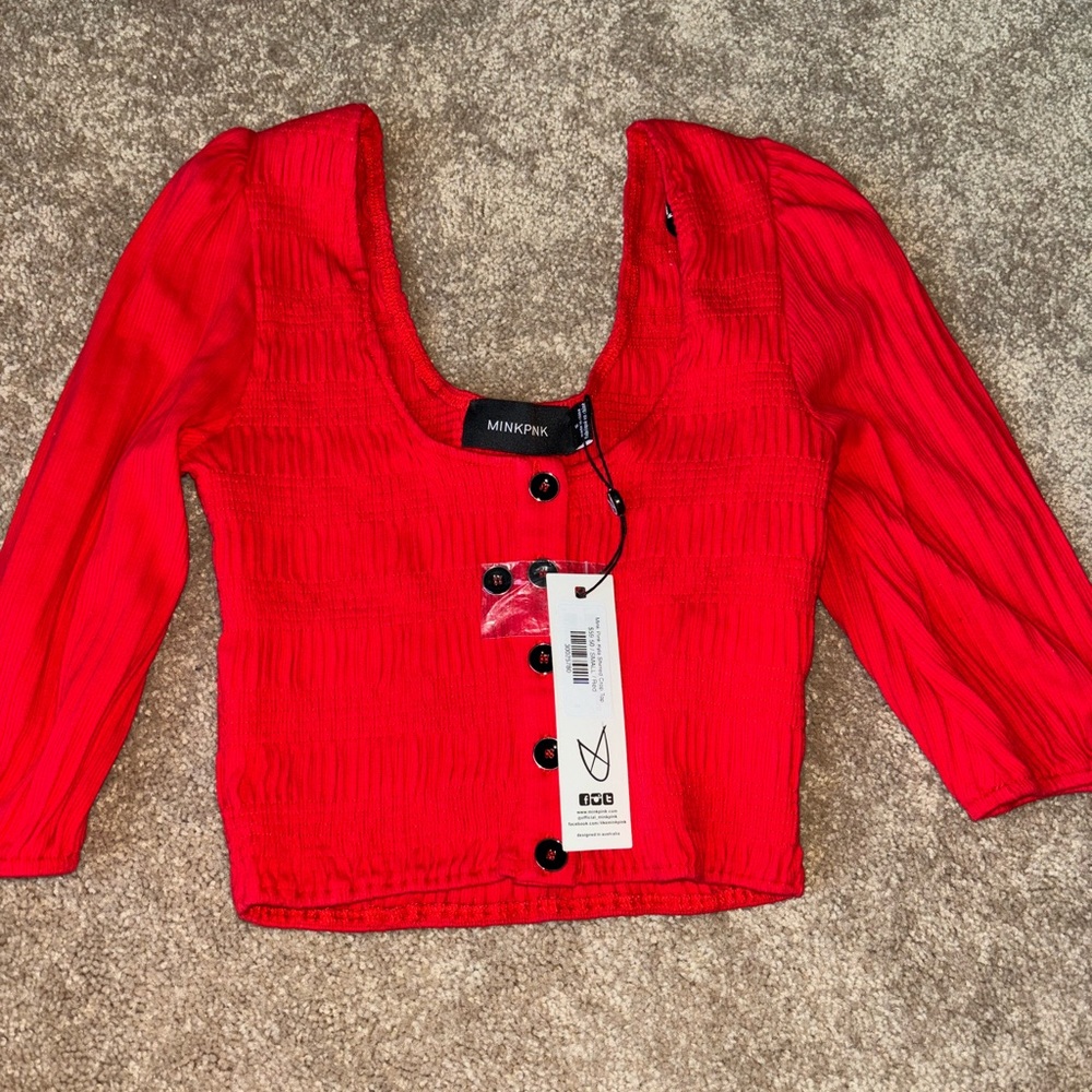 Cropped red top